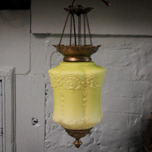 Load image into Gallery viewer, Antique Victorian Cranberry Glass Hanging Hall Lantern