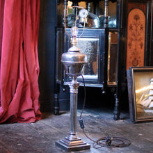 Load image into Gallery viewer, Electric Converted Chrome Column Oil Lamp