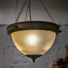 Load image into Gallery viewer, Vintage Art Deco Prismatic Holophane Ceiling Light