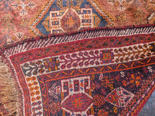 Load image into Gallery viewer, 69"x48" Vintage Hand Knotted Qashqai Wool Rug - 177 x 122cm