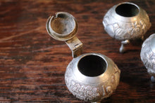 Load image into Gallery viewer, Antique Burmese Silver Condiment Pots / Set