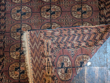 Load image into Gallery viewer, 3'7" x 2'11! Antique Nomadic Tekke Bokhara Wool Rug - 109 x 89cm