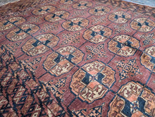 Load image into Gallery viewer, 3'7" x 2'11! Antique Nomadic Tekke Bokhara Wool Rug - 109 x 89cm