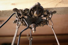 Load image into Gallery viewer, Victorian Hanging Oil Lamp Converted to Electric -  Brass Chandelier Light Fitting