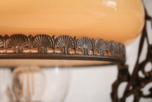 Load image into Gallery viewer, Victorian Hanging Oil Lamp Converted to Electric -  Brass Chandelier Light Fitting