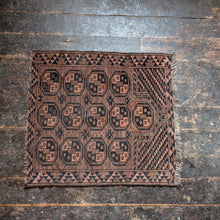 Load image into Gallery viewer, 31" x 35" Vintage Nomadic Tekke Bokhara Wool Rug - 98 x 78cm