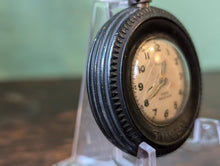 Load image into Gallery viewer, C.1955 Timex Tyre Key Ring Pocket Watch With Original St Christopher Coin Back