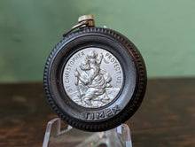 Load image into Gallery viewer, C.1955 Timex Tyre Key Ring Pocket Watch With Original St Christopher Coin Back