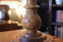 Load image into Gallery viewer, Vintage Carved Oak Table Lamp