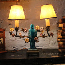 Load image into Gallery viewer, Vintage Chinese Turquoise Glazes Porcelain Table Lamp