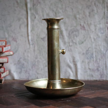Load image into Gallery viewer, Antique Brass Chamber Stick Candlestick Candle Holder