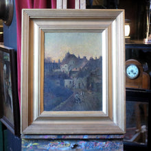 Load image into Gallery viewer, Arthur Beaumont Original Oil Painting - Village Street Scene at Sunset - 1926