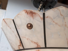 Load image into Gallery viewer, Vintage Marbled Glass Deco Flycatcher Pendant Ceiling Light