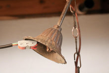 Load image into Gallery viewer, Victorian Hanging Oil Lamp Converted to Electric -  Brass Chandelier Light Fitting