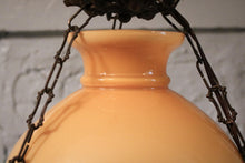 Load image into Gallery viewer, Victorian Hanging Oil Lamp Converted to Electric -  Brass Chandelier Light Fitting