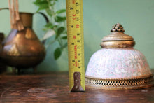 Load image into Gallery viewer, Antique Chinese Pink Ground Famille Rose and Gilded Brass Inkwell