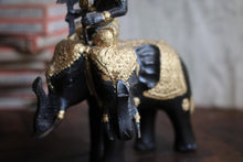 Load image into Gallery viewer, Vintage Thai Bronze Statue of Indra Riding 3 Headed Elephant