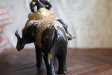 Load image into Gallery viewer, Vintage Thai Bronze Statue of Indra Riding 3 Headed Elephant