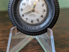 Load image into Gallery viewer, C.1955 Timex Tyre Key Ring Pocket Watch With Original St Christopher Coin Back