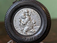Load image into Gallery viewer, C.1955 Timex Tyre Key Ring Pocket Watch With Original St Christopher Coin Back