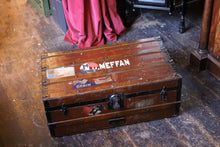 Load image into Gallery viewer, Antique Wooden Framed Steamer Trunk