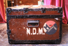 Load image into Gallery viewer, Antique Wooden Framed Steamer Trunk