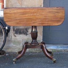 Load image into Gallery viewer, Antique Georgian Regency Pedestal Pembroke Drop Leaf Dining Table