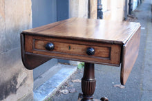 Load image into Gallery viewer, Antique Georgian Regency Pedestal Pembroke Drop Leaf Dining Table