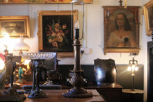 Load image into Gallery viewer, Vintage Carved Oak Table Lamp
