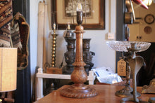Load image into Gallery viewer, Vintage Carved Oak Table Lamp