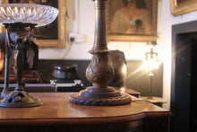 Load image into Gallery viewer, Vintage Carved Oak Table Lamp