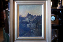 Load image into Gallery viewer, Arthur Beaumont Original Oil Painting - Village Street Scene at Sunset - 1926