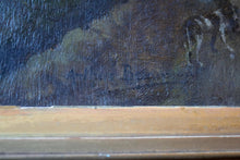 Load image into Gallery viewer, Arthur Beaumont Original Oil Painting - Village Street Scene at Sunset - 1926