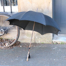 Load image into Gallery viewer, Antique Victorian Black Silk Parasol / Umbrella