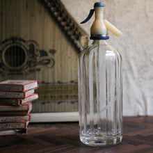 Load image into Gallery viewer, 1920's Blue Glass Soda Siphon Seltzer - Shaw and Sons