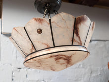 Load image into Gallery viewer, Vintage Marbled Glass Deco Flycatcher Pendant Ceiling Light