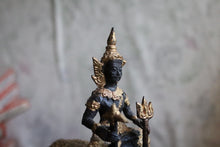 Load image into Gallery viewer, Vintage Thai Bronze Statue of Indra Riding 3 Headed Elephant