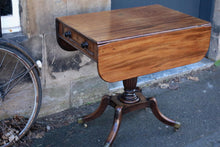 Load image into Gallery viewer, Antique Georgian Regency Pedestal Pembroke Drop Leaf Dining Table