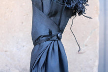 Load image into Gallery viewer, Antique Victorian Black Silk Parasol / Umbrella