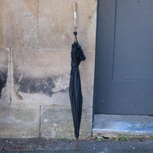 Load image into Gallery viewer, Antique Victorian Black Silk Parasol / Umbrella