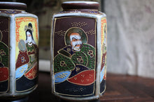 Load image into Gallery viewer, Pair C.1915 Japanese Satsuma Nipon Era Vases