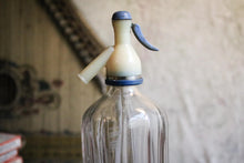 Load image into Gallery viewer, 1920's Blue Glass Soda Siphon Seltzer - Shaw and Sons