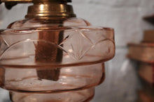 Load image into Gallery viewer, Edwardian Pink Glass Oil Lamp – Cranberry Glass & Brass, Hinks No. 2 Burner