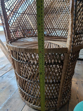 Load image into Gallery viewer, Vintage 70s Tall Rattan Tub Chair
