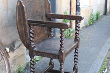 Load image into Gallery viewer, Antique Metamorphic Monks Bench / Chair / Table in Carved Oak