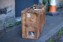 Load image into Gallery viewer, Antique Wooden Framed Steamer Trunk