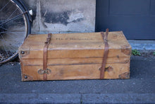 Load image into Gallery viewer, Antique Wooden Framed Steamer Trunk