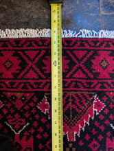Load image into Gallery viewer, 5'9" x 2'10" - Vintage Afghan Baluch Rug – Hand-Knotted Wool, Tribal Red and Black