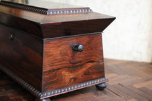 Load image into Gallery viewer, Georgian Regency Rosewood Tea Caddy