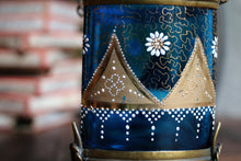 Load image into Gallery viewer, Antique Bohemian Moser Blue Glass Casket Box – Hand-Painted with Gilded Detail